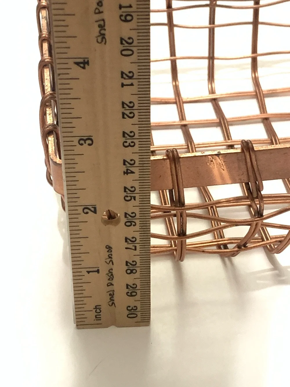 Copper Wire Square Decorative Basket - Vintage